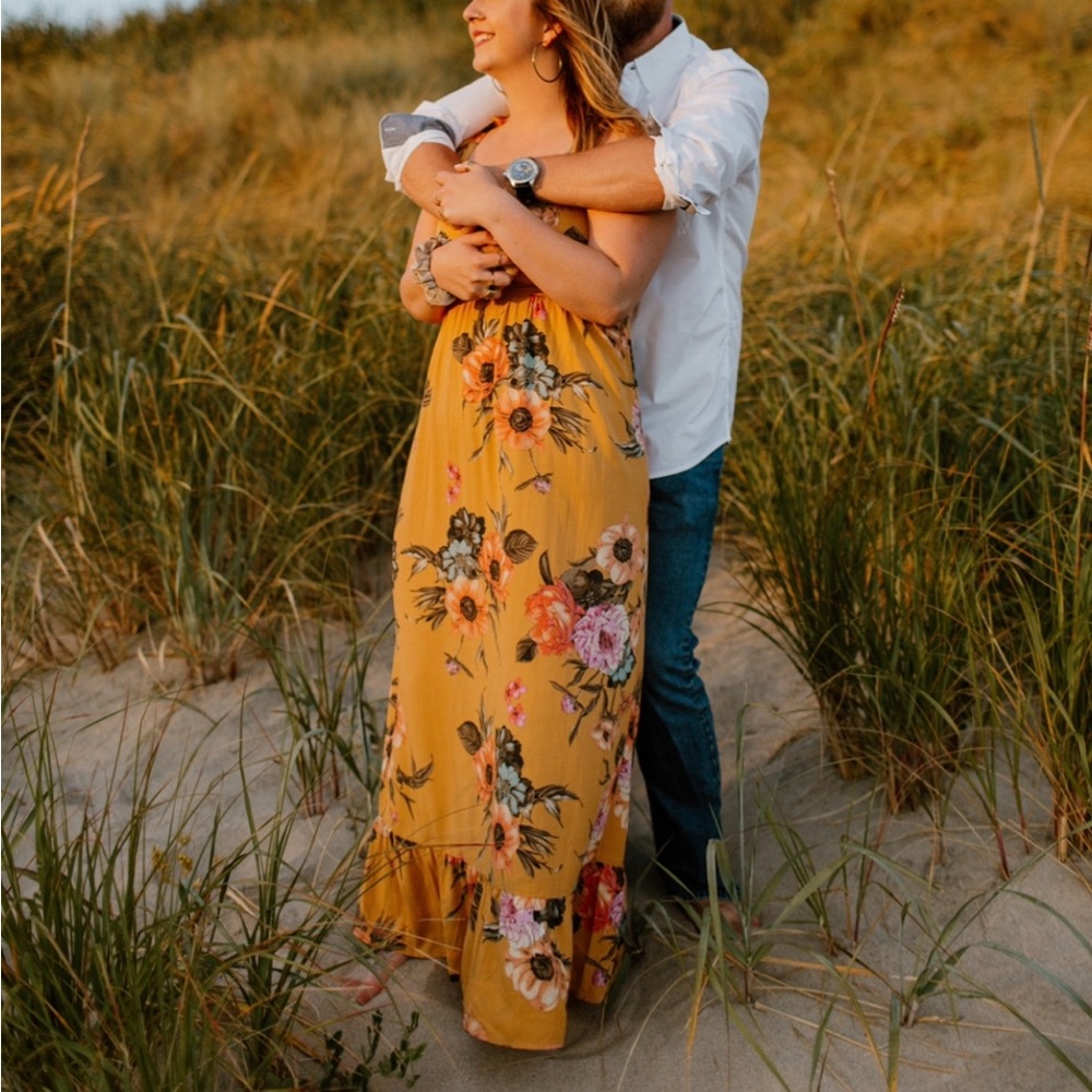 Perfect Floral Flowy Bow Tie Shoulder Maxi Dress